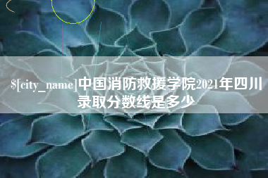 中国台湾中国消防救援学院2021年四川录取分数线是多少