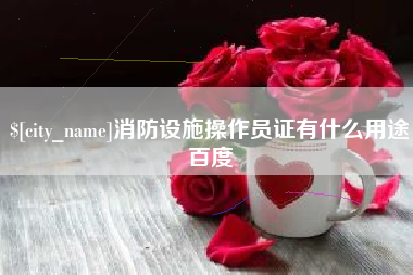 中国台湾消防设施操作员证有什么用途百度