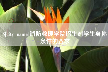 中国台湾消防救援学院招生对学生身体条件的要求
