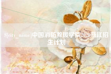 中国台湾中国消防救援学院2020浙江招生计划