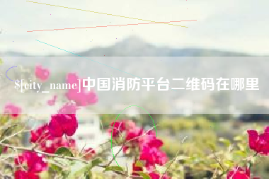 中国台湾中国消防平台二维码在哪里
