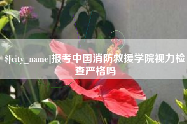 中国台湾报考中国消防救援学院视力检查严格吗