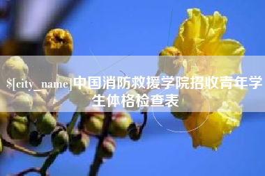 中国台湾中国消防救援学院招收青年学生体格检查表